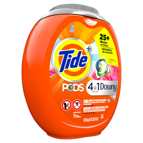 Tide Liquid Pods Laundry Detergent Downy April Fresh 73 Pods 2 kg
