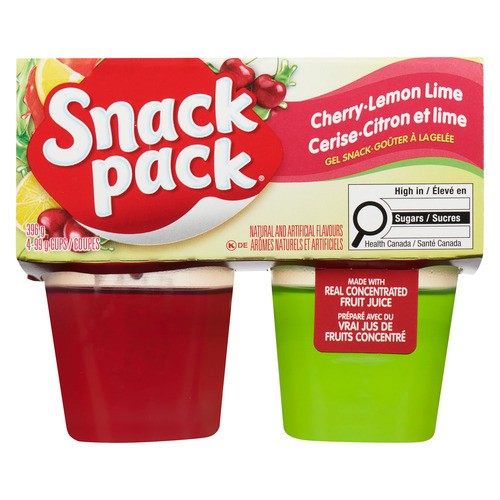 Snack Pack Juicy Gels Cherry Lemon Lime 4 x 99 g