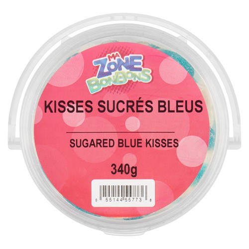 Les Aliments Johnvince ZB Candy Sugared Blue Kisses 340 g