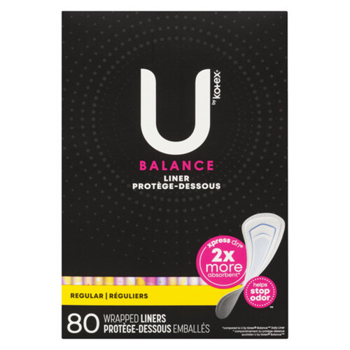 U by Kotex Balance Panty Liners Regular 80 Count