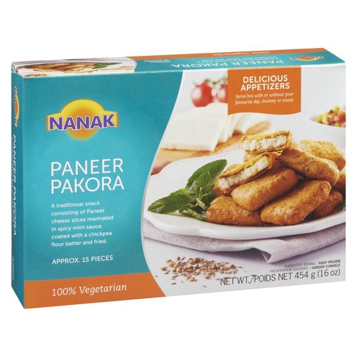 Nanak Frozen Appetizers Pakora Paneer 454 g