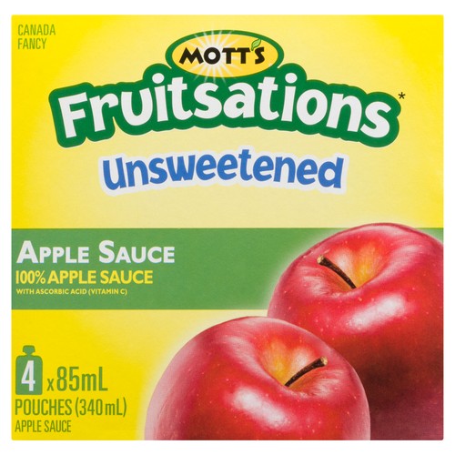 Mott's Fruitsations Unsweetened Apple Sauce Pouches 4 x 85 ml