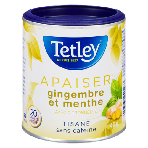 Tetley Soothe Herbal Tea Ginger Mint With Lemongrass 20 Tea Bags