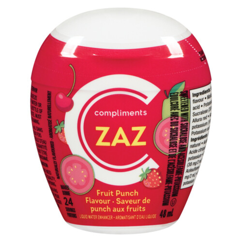 Compliments ZAZ Liquid Water Enhancer Fruit Punch 48 ml