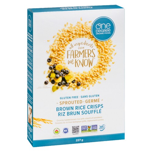 One Degree Gluten Free Sprouted Cereal Brown Rice Crisps 227 g