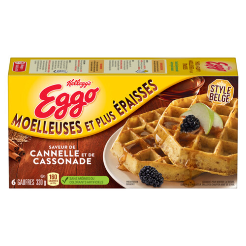 Kellogg's Eggo Frozen Waffles Thick Fluffy Brown Sugar Cinnamon 330 g