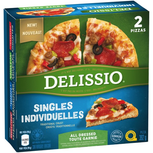 Delissio Singles Frozen Pizza All Dressed 2 x 196 g