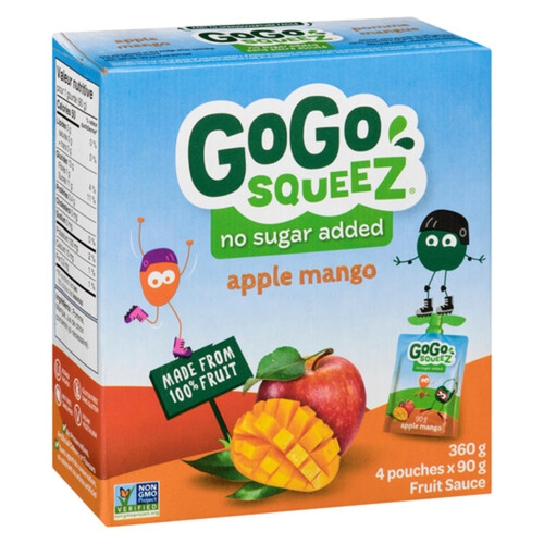 GoGo Squeez Fruit Sauce Apple Mango 4 x 90 g