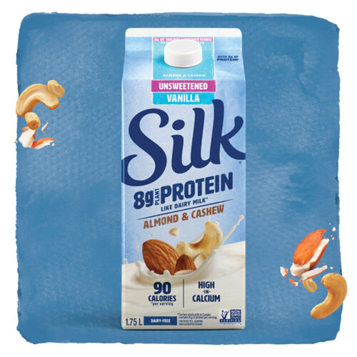 Silk Dairy Free Unsweetened Vanilla Protein Almond & Cashew Beverage 1.75 L