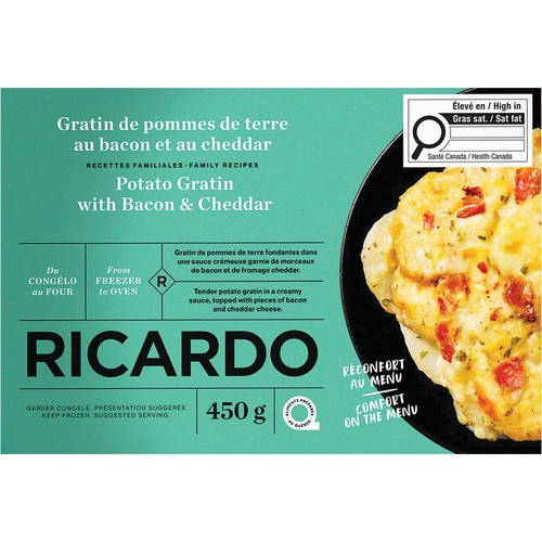 RICARDO Frozen Potato Gratin Bacon & Cheddar 450 g