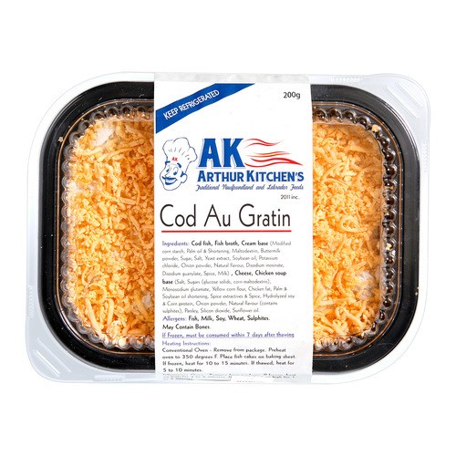 Arthur's Kitchen Cod Au Gratin Frozen Fish 200 g