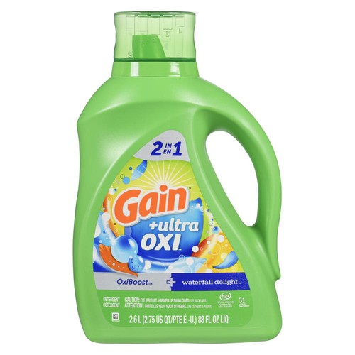 Gain Liquid Laundry Detergent Ultra Oxi And Odor Waterfall Delight 2.6 L