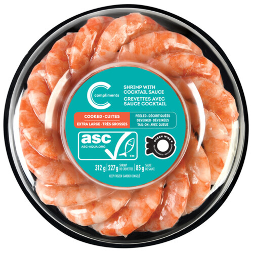 Compliments Frozen White Shrimp Dome Ring With Sauce 312 g