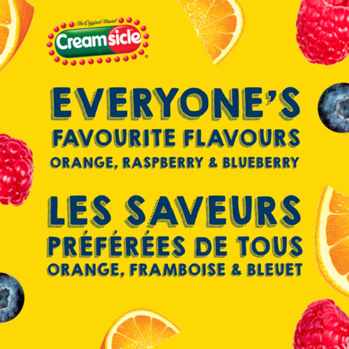 Popsicle Ice Pop Creamsicle Bars Orange Raspberry And Blueberry 12 x 60 ml Bars