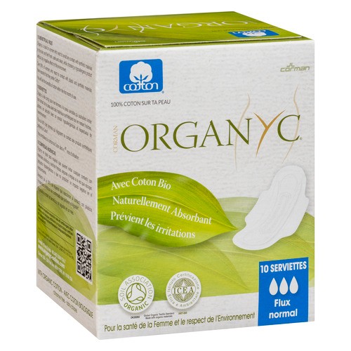 Organyc Organic Cotton Pads Moderate Flow 10 Count