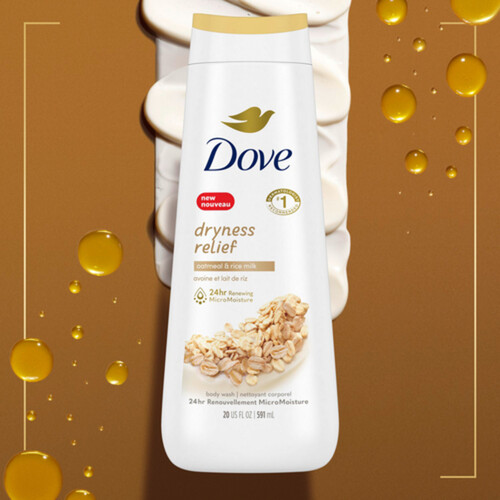 Dove Dryness Relief Body Wash Oatmeal & Rice Milk For Healthy-Looking Skin 591 ml
