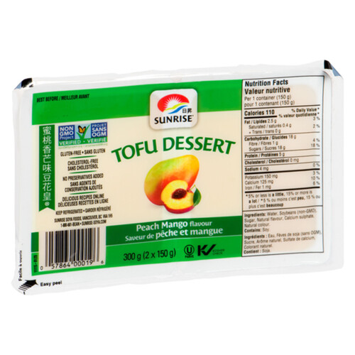 Sunrise Gluten-Free Tofu Dessert Peach Mango 2 x 150 g