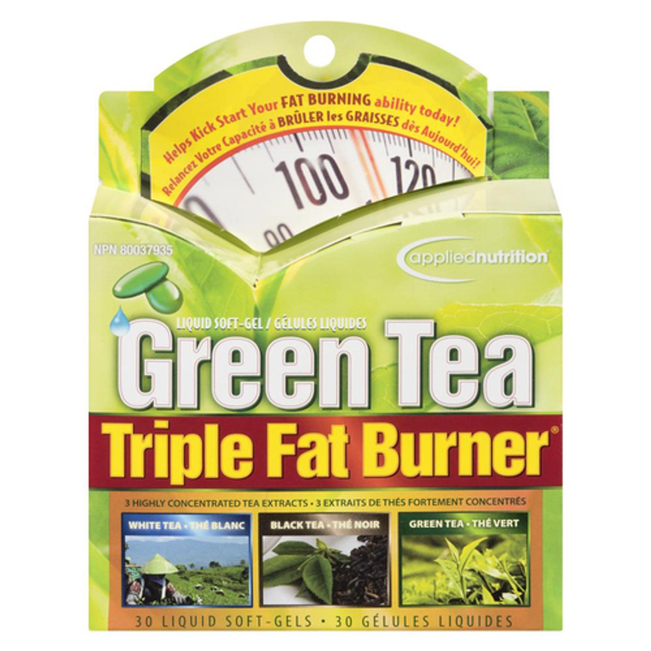 Applied Nutrition Green Tea Triple Fat Burner Liquid Soft Gels 30 Count ...