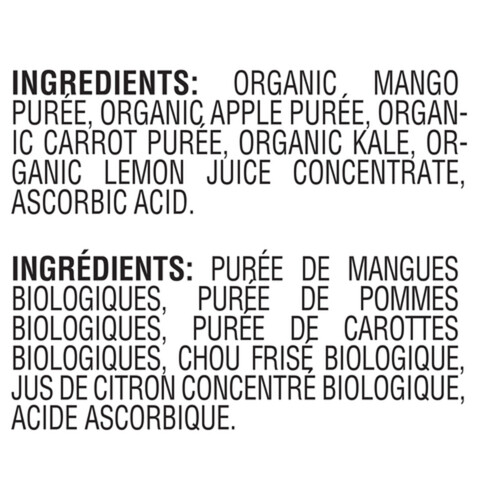 Gerber Organic Baby Food Purée Mango Apple Carrot & Kale 128 ml