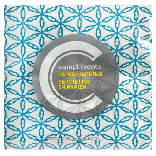 Compliments Summer Paper Napkins 3-Ply 20 Sheets