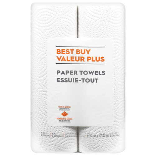 Best Buy Paper Towels Regular 2-Ply 2 Rolls x 45 Sheets