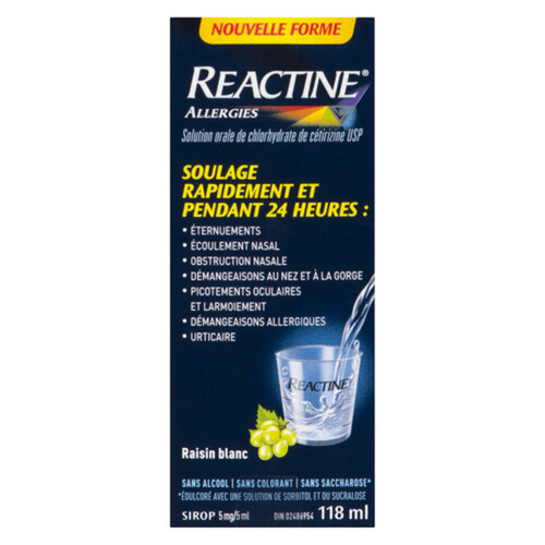 Reactine Adult Liquid Allergy Prevention 118 mL Voilà Online