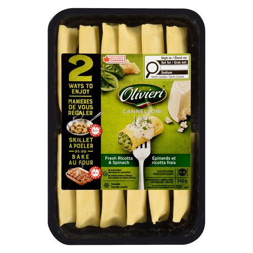 Olivieri  Cannelloni Fresh Ricotta & Spinach 540 g