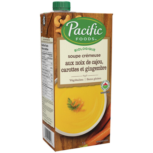 Pacific Foods Organic Creamy Soup Cashew Carrot Ginger 1 L