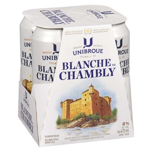 Blanche De Chambly Beer 5% Alcohol 4 x 473 ml (cans)