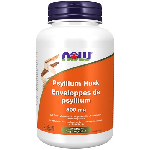 Now Psyllium Husk 500 mg Veg Capsules 200 Count