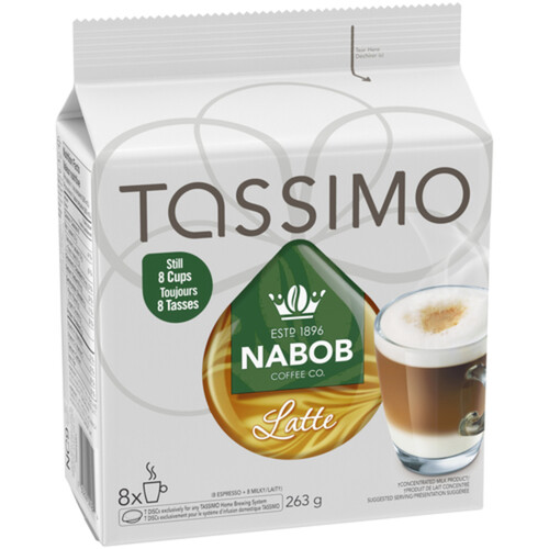 Tassimo Nabob Coffee Pods Single Serve T-Discs Latte 263 g
