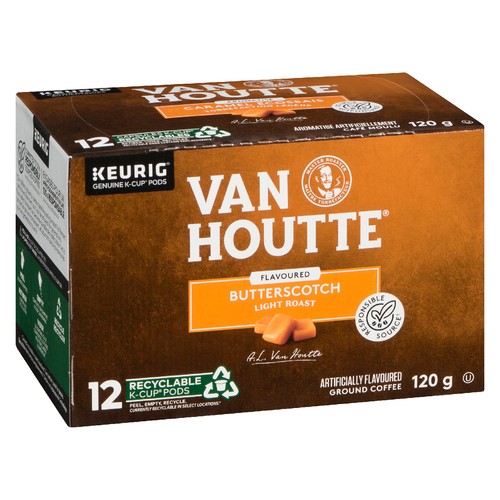 Van Houtte Ground Coffee Pods Butterscotch 12 K-Cups 120 g