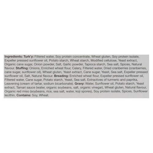 Sol Cuisine Plant-Based Frozen Stuffed Turk’y Roast With Gravy 907 g