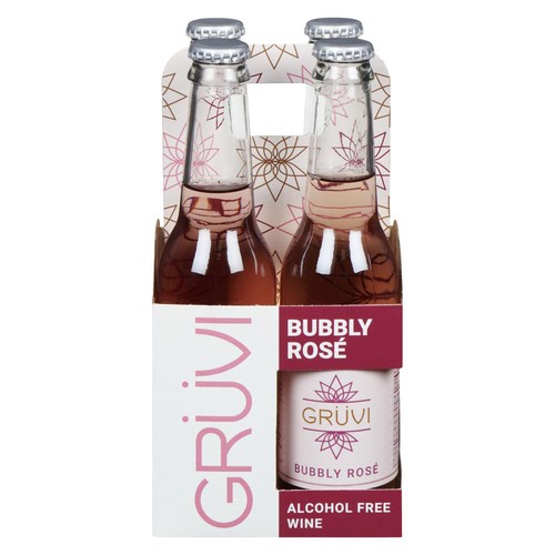 Gruvi Non Alcoholic Beverage Bubbly Rose 4 x 275 ml (bottles)