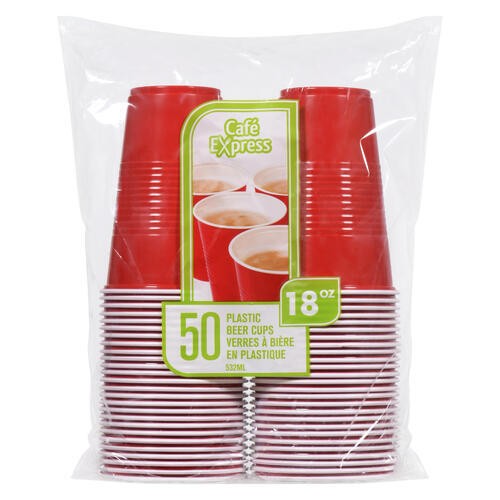 Café Express Plastic Beer Cups 532 ml 50 Count