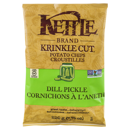 Kettle Brand Gluten-Free Potato Chips Dill Pickle 220 g