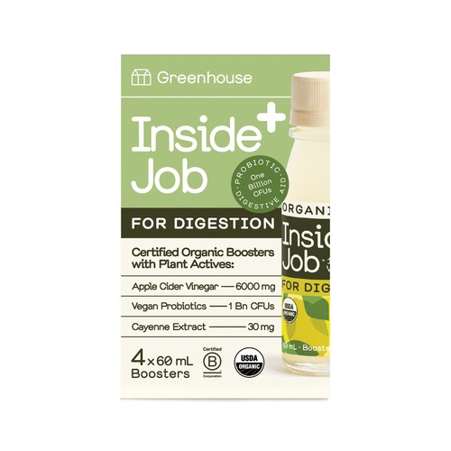 Greenhouse Organic Juice Boosters Inside Job 4 x 60 ml (bottles)