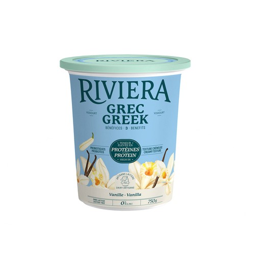 Riviera Greek Yogurt 40% Less Sugar Vanilla 750 g