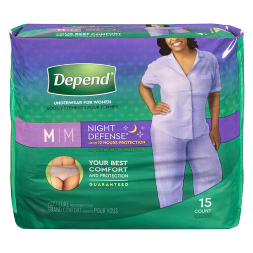 Depend Overnight Women's Underwear Medium 15 Count
