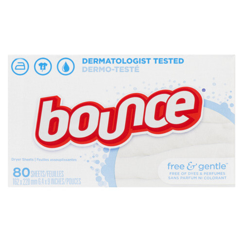 Bounce Fabric Softener Free & Gentle 80 Sheets