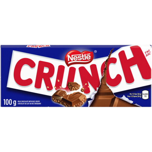 Nestlé Crunch Milk Chocolate Bar Tablet With Crisped Rice 100 g
