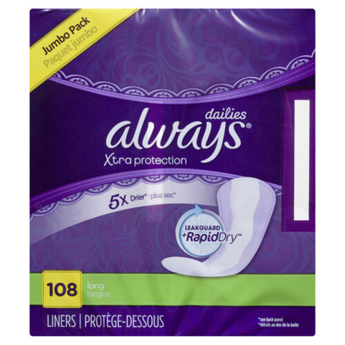 Always Xtra Protection Liners Long 108 Count