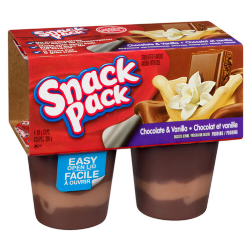 Snack Pack Gluten-Free Pudding Cups Chocolate & Vanilla 4 x 99 g
