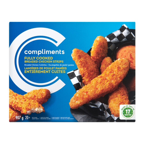 Compliments Frozen Fully Cooked Breaded Chicken Strips 907 g