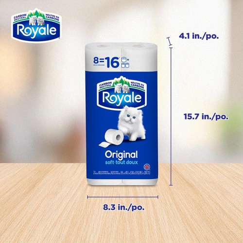 Royale Toilet Paper Original 2-Ply 8 Rolls x 242 Sheets 