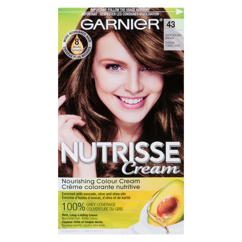 Garnier Nutrisse Cream Hair Colour Dark Golden Brown 43 (Cocoa Bean)