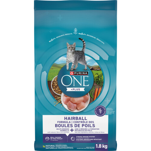 Purina ONE +Plus Dry Cat Food Hairball Formula Chicken 1.8 kg