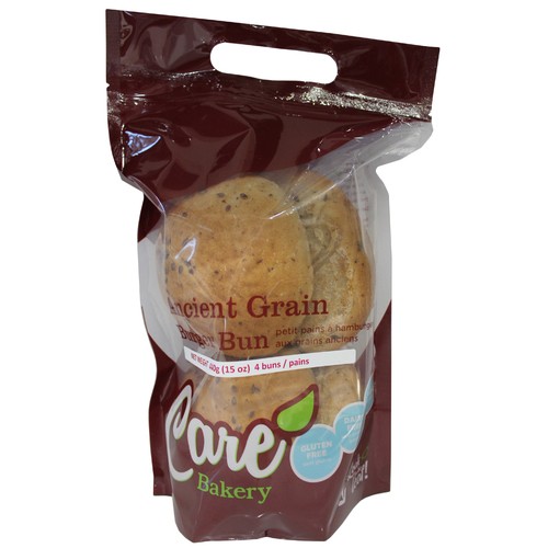 Care Bakery Ancient Grain Burger Buns 4 Pack 400 g (frozen)
