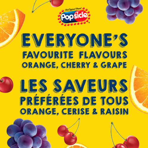 Popsicle Ice Pops Orange Cherry Grape 12 x 48 ml 