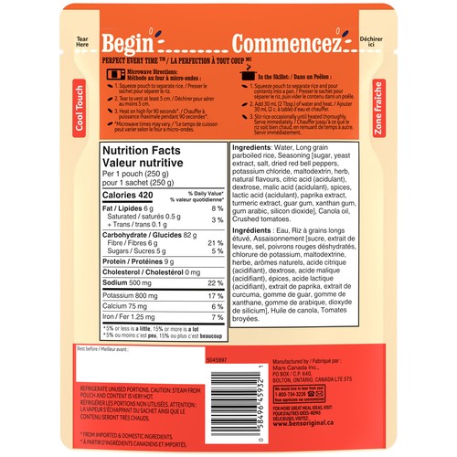 Ben's Original Bistro Express Rice Tomato & Herb Side Dish 250 g